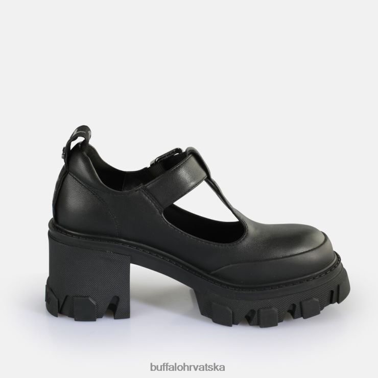 crno Buffalo riot jane natikače veganske |mokasinke TDD6T441